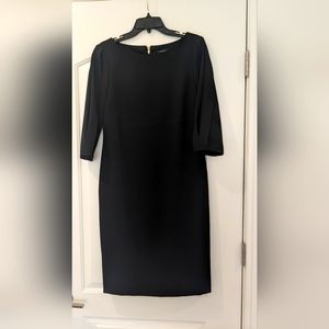 EUC Tahari ASL Black Shift Dress with Slit Sleeve Detail